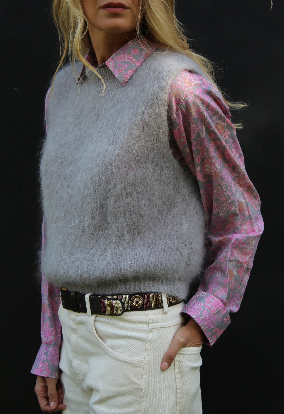 GILET GRIGIO PERLA