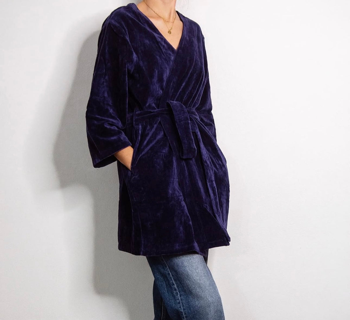 KIMONO CORTO BLU