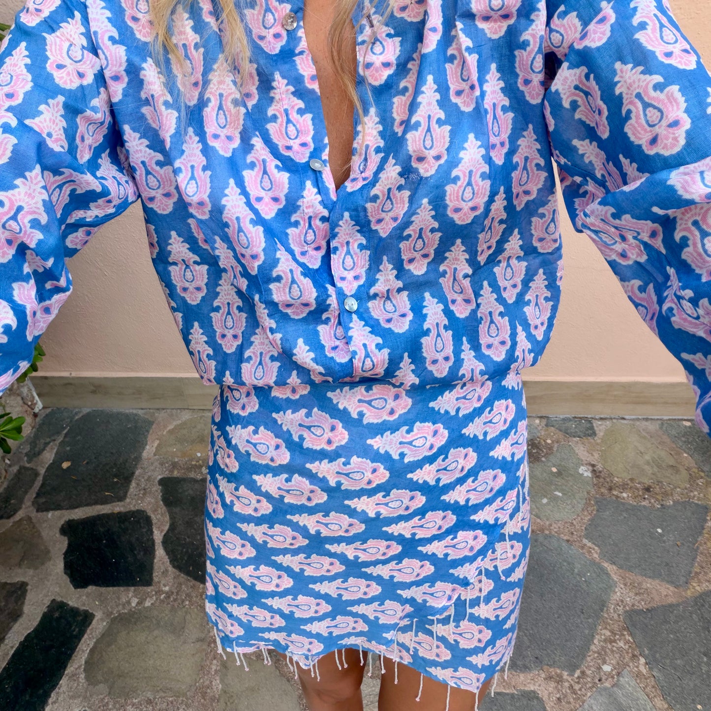 COMPLETO CAMICIA E PAREO CON PERLINE 24