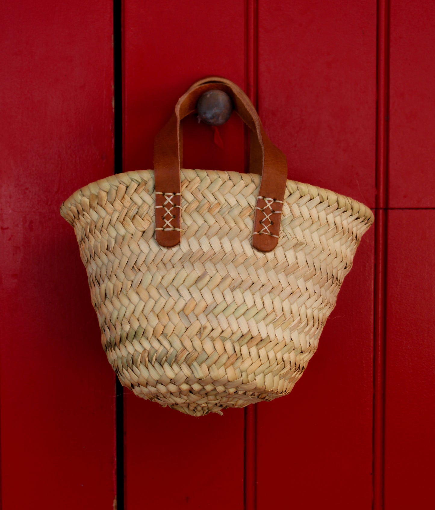 BORSA IN PAGLIA CON MANICI CUOIO S