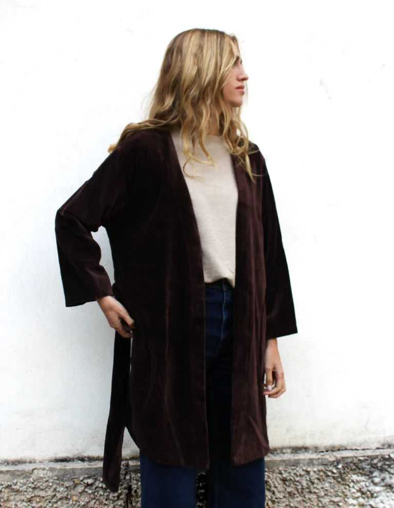 KIMONO CORTO MARRONE