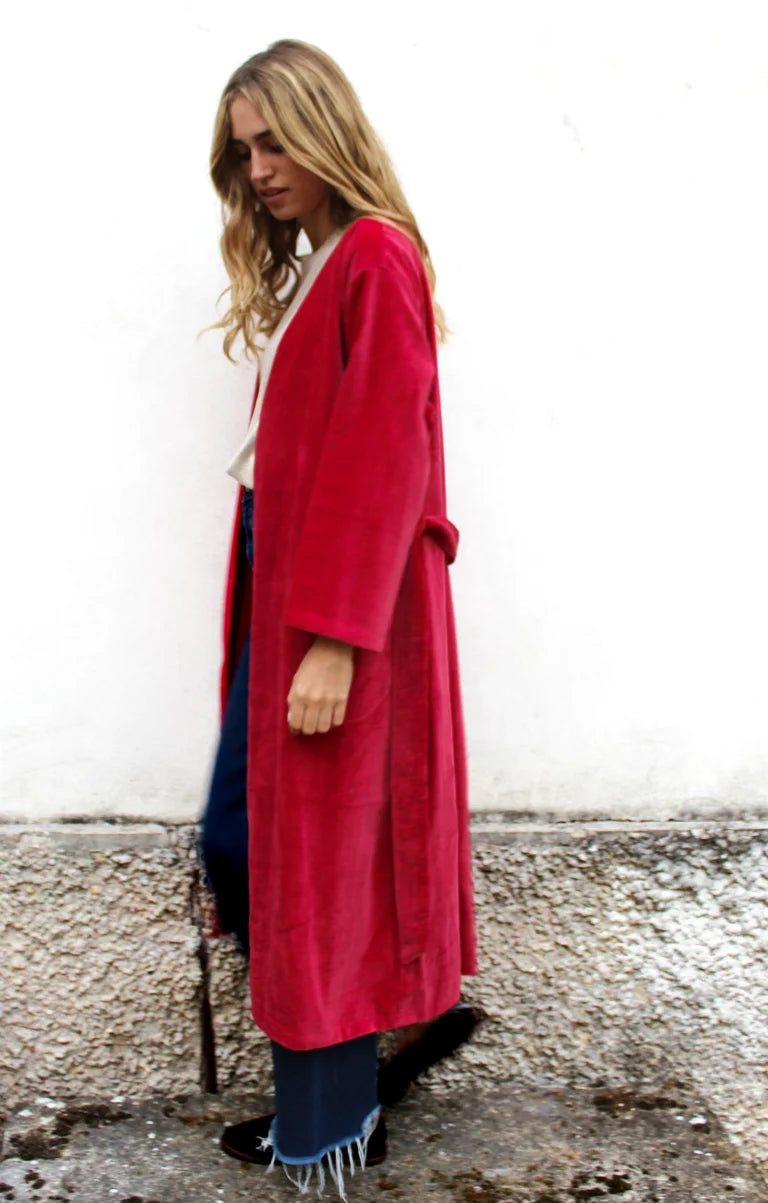 KIMONO LUNGO ROSSO RUBINO