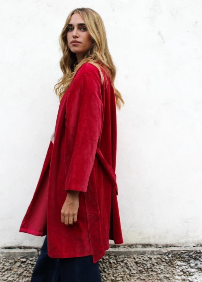 KIMONO CORTO ROSSO RUBINO