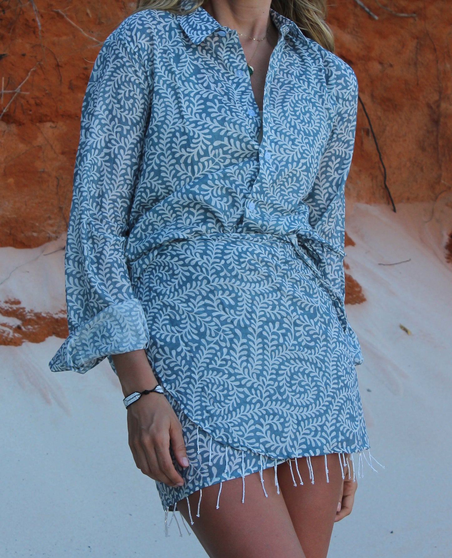 COMPLETO CAMICIA E PAREO CON PERLINE 2