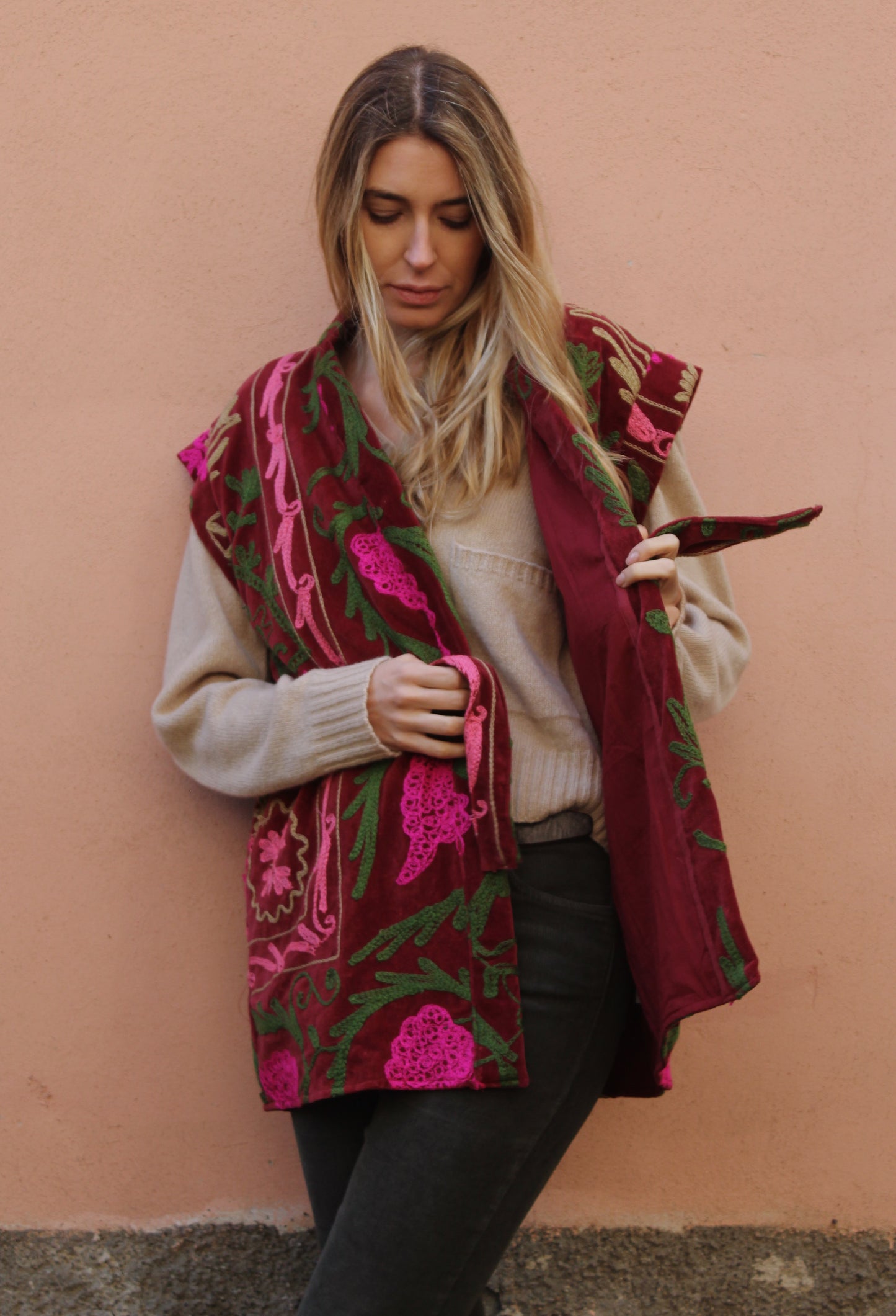 CARDIGAN IN 100% CASHMERE RIGENERATO BEIGE