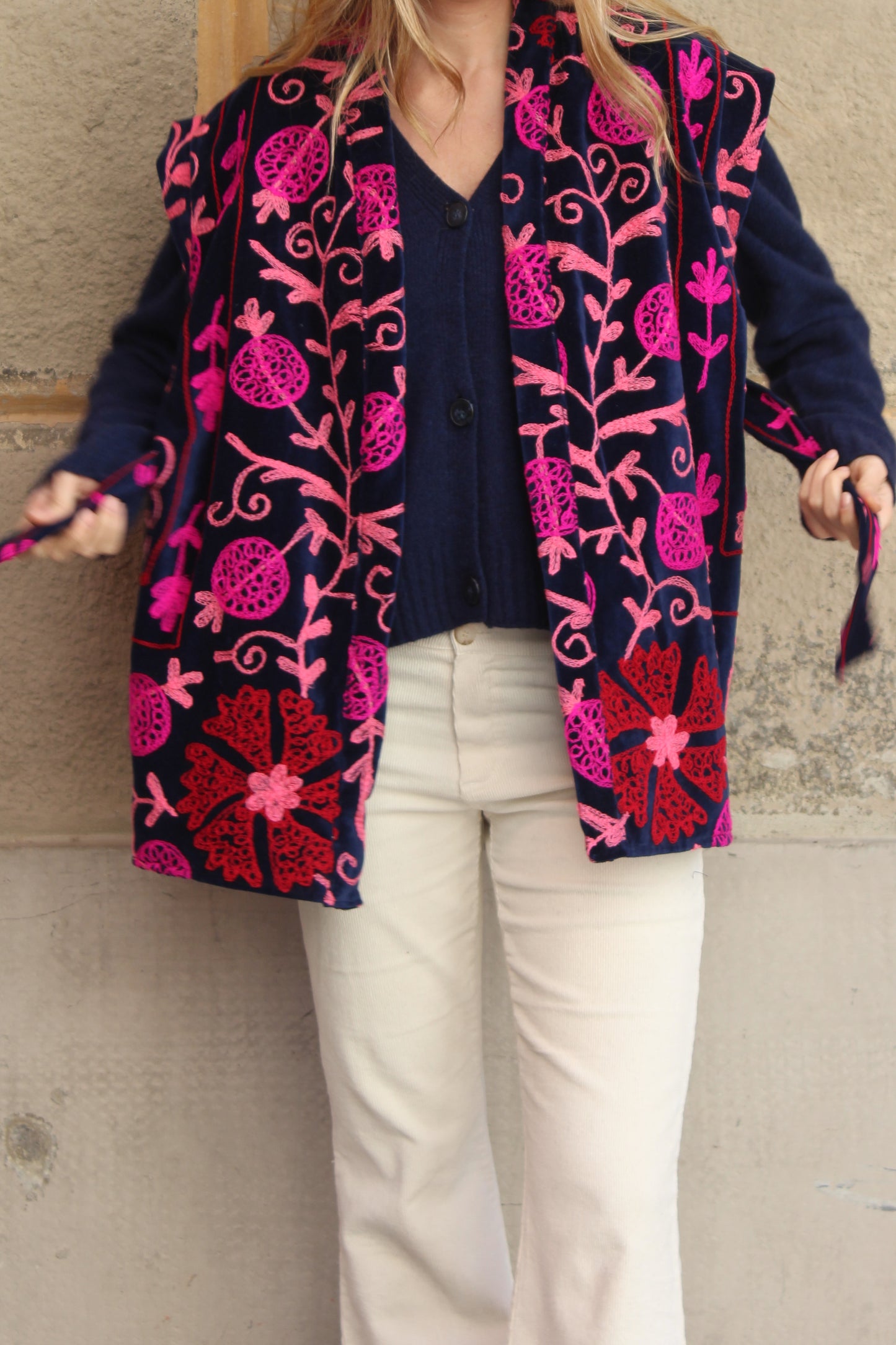 CARDIGAN IN 100% CASHMERE RIGENERATO BLU NOTTE