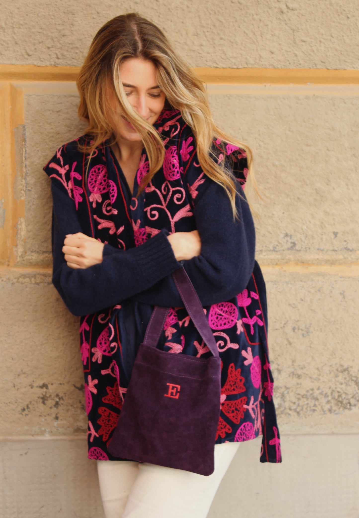 BORSA IN SUEDE VIOLA