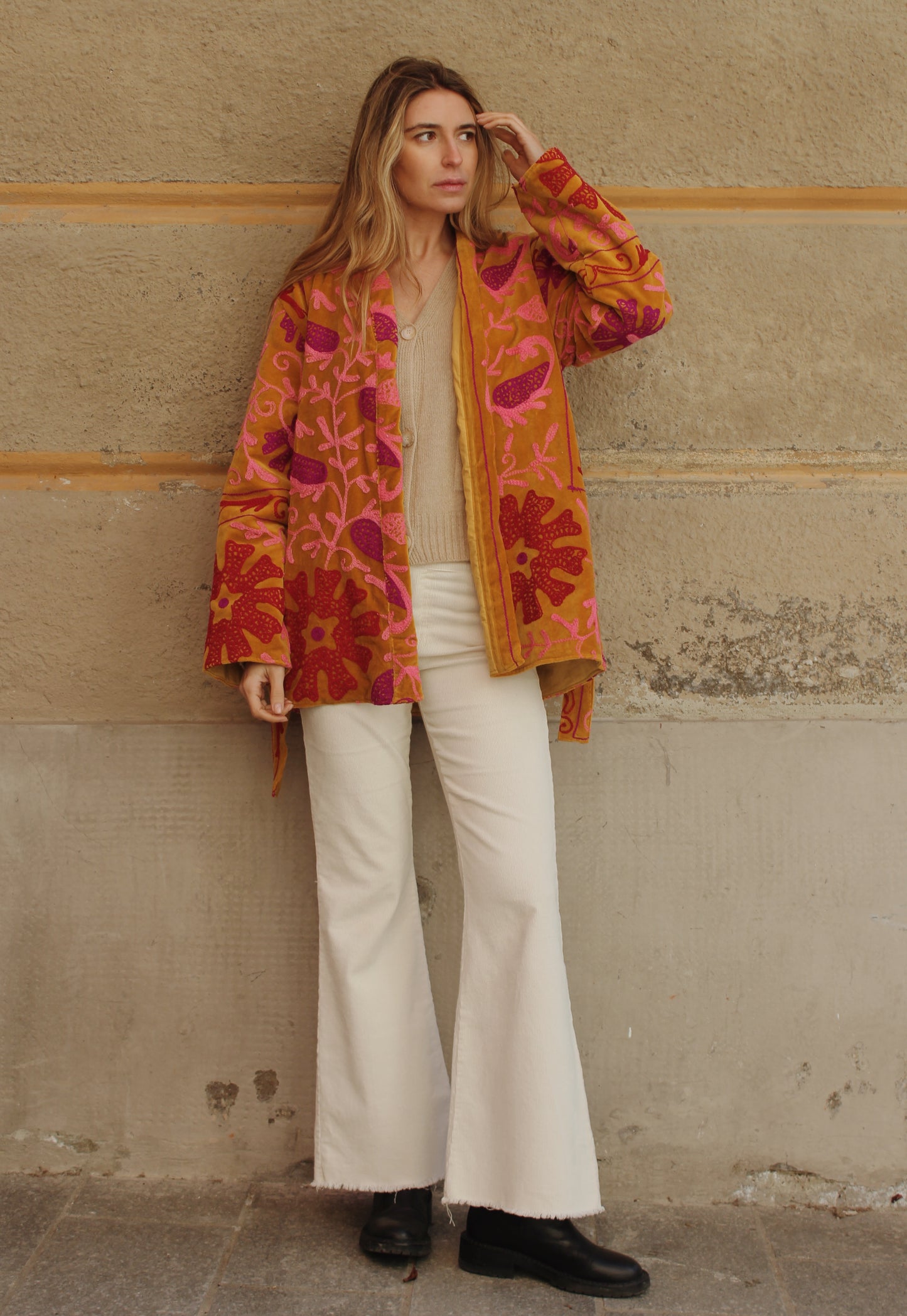 CARDIGAN IN 100% CASHMERE RIGENERATO BEIGE