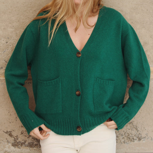 CARDIGAN IN 100% CASHMERE RIGENERATO VERDE