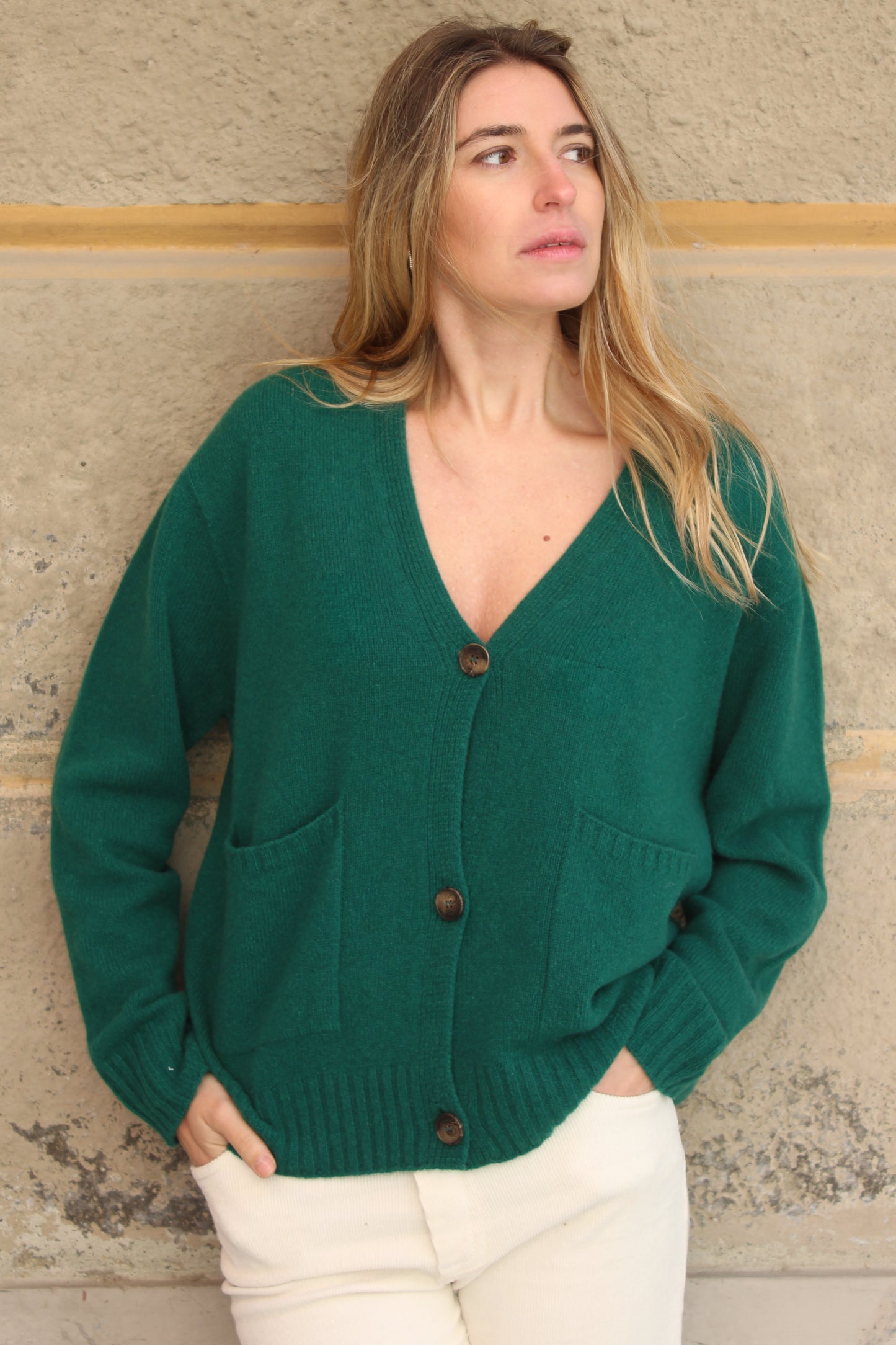 CARDIGAN IN 100% CASHMERE RIGENERATO VERDE