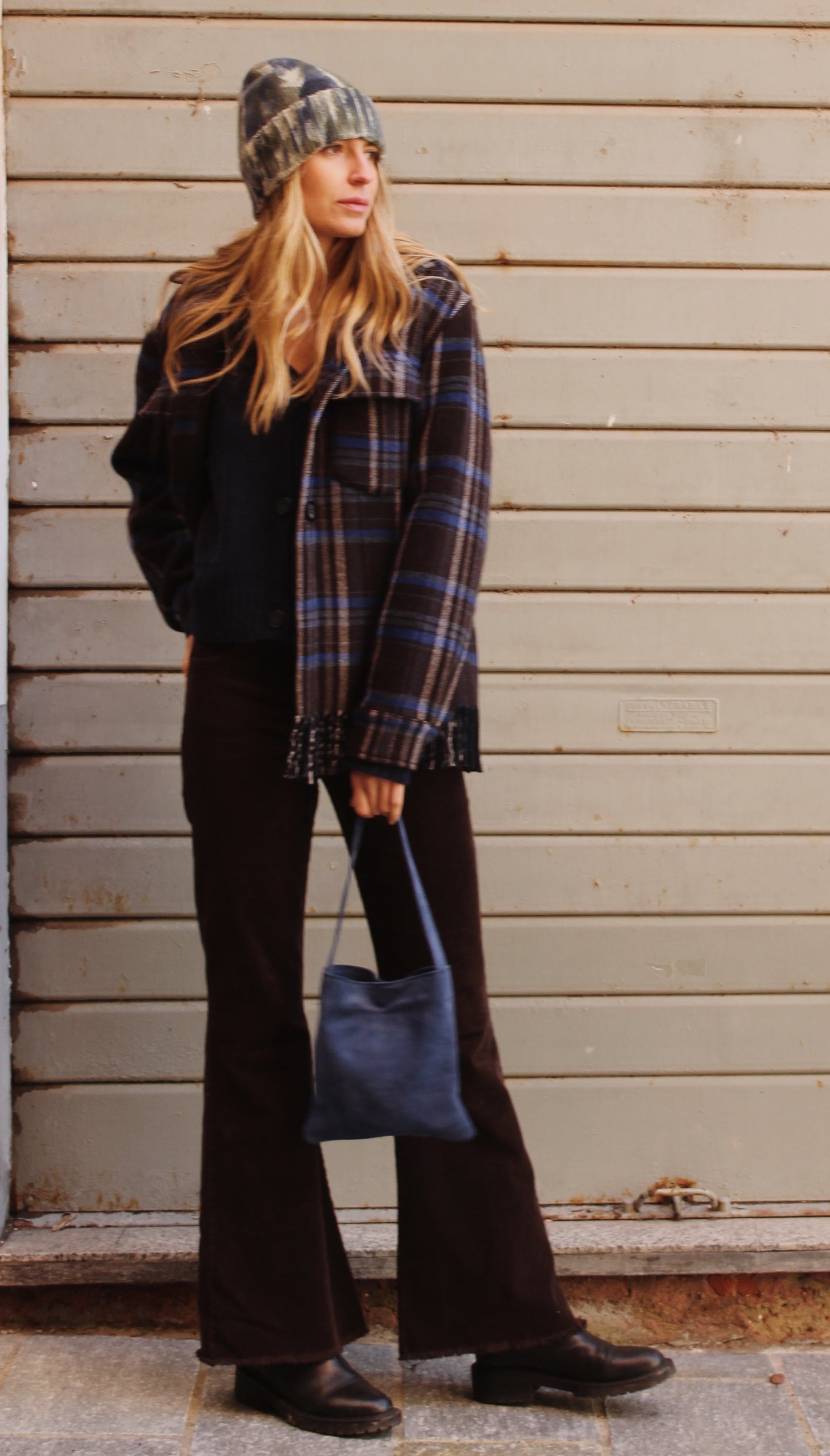 BORSA IN SUEDE BLU JEANS