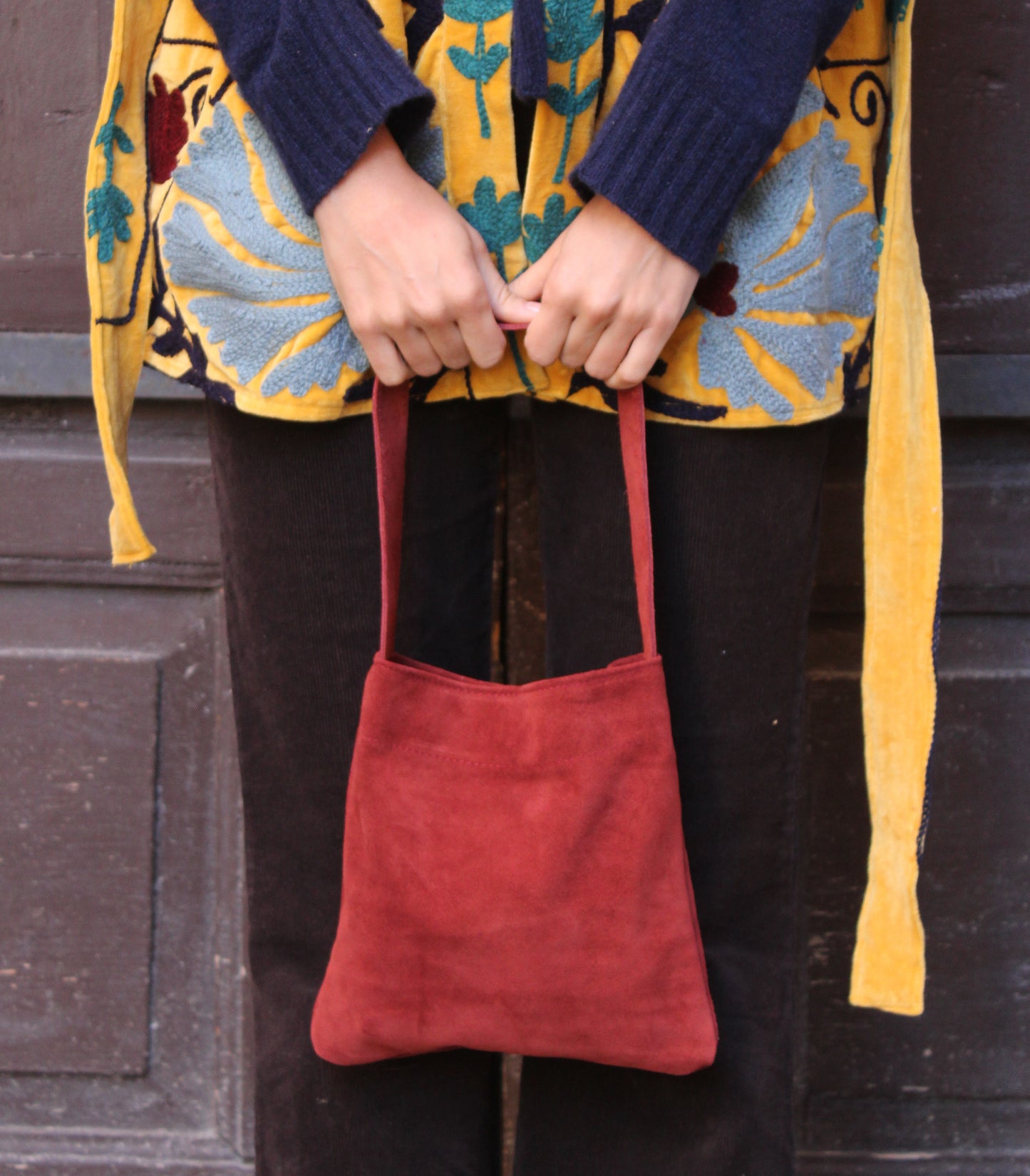 BORSA IN SUEDE MATTONE