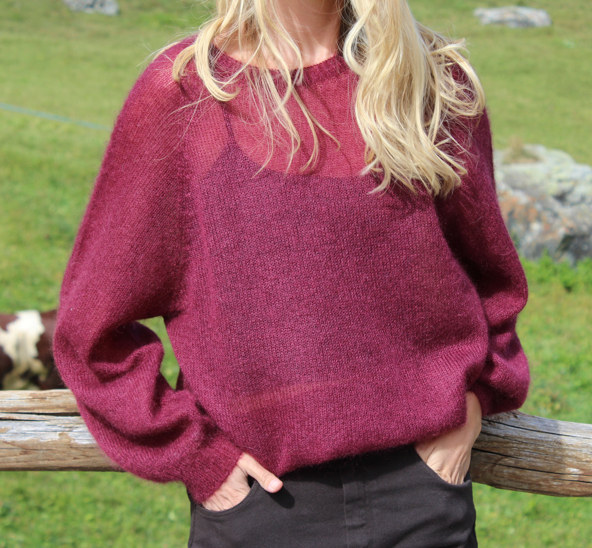 MAGLIONE GIROCOLLO BORDEAUX