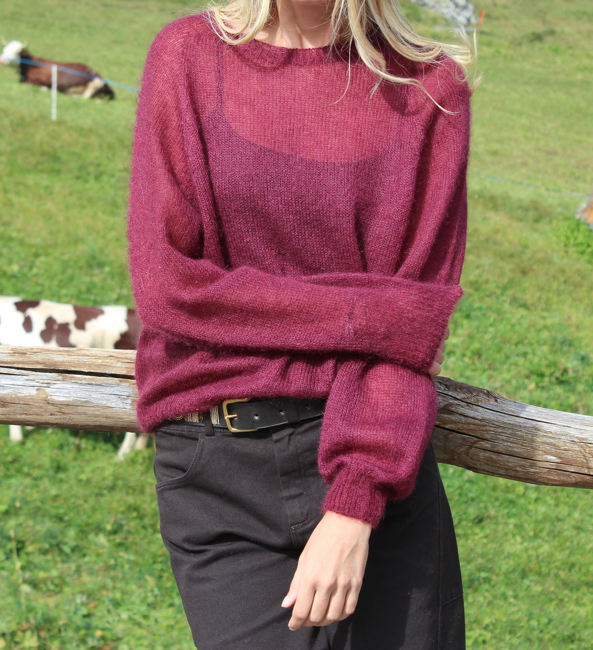 MAGLIONE GIROCOLLO BORDEAUX