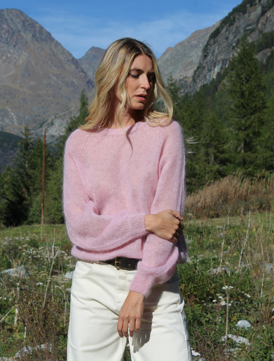 MAGLIONE GIROCOLLO ROSA