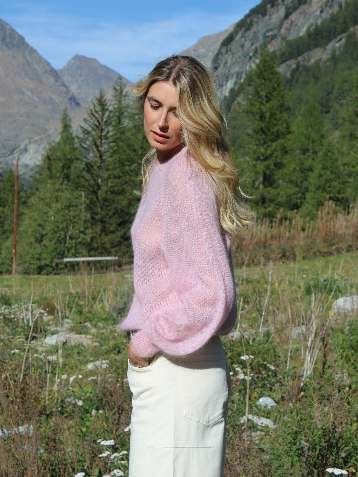 MAGLIONE GIROCOLLO ROSA