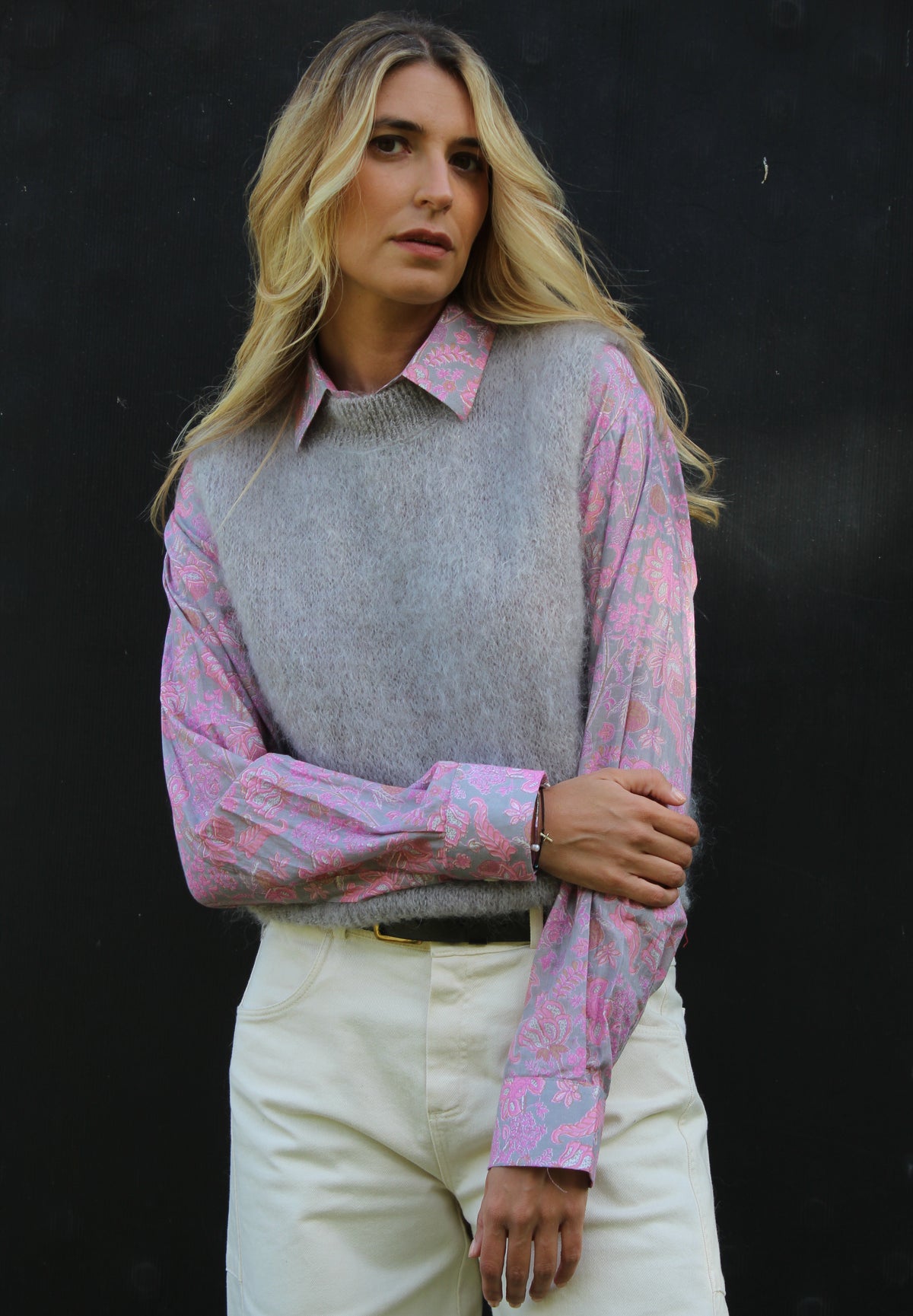 GILET GRIGIO PERLA