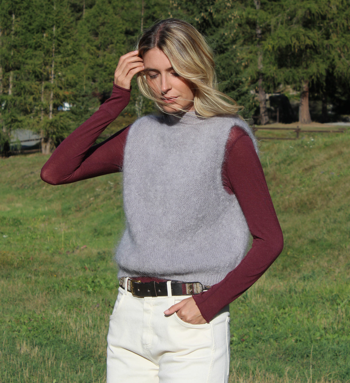 GILET GRIGIO PERLA