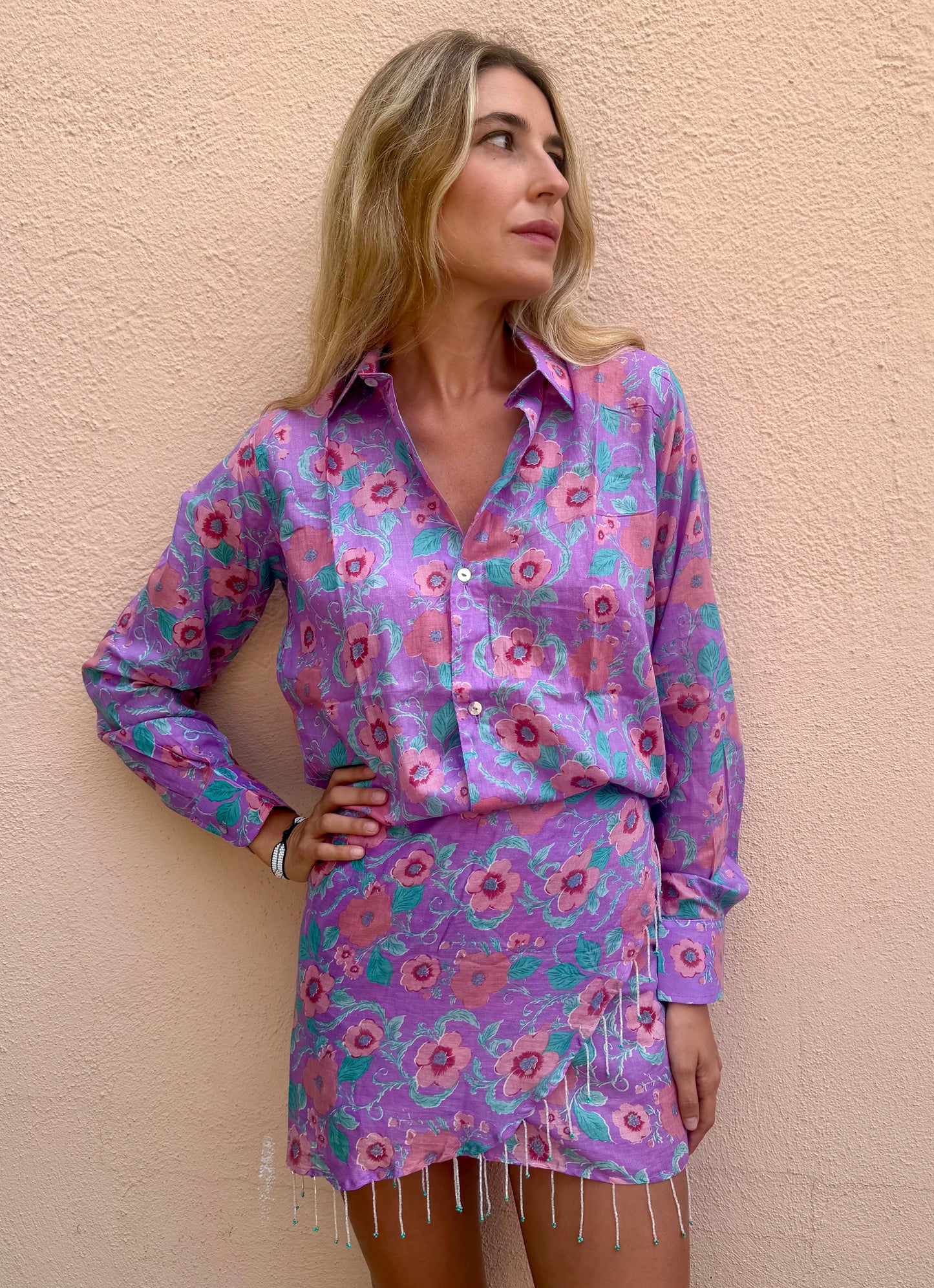 COMPLETO CAMICIA E PAREO CON PERLINE 19