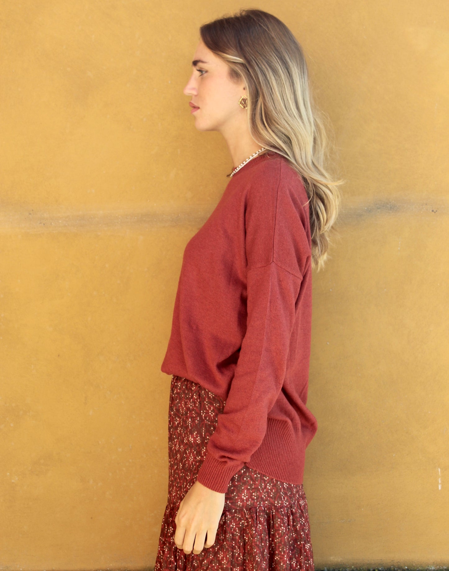 MAGLIONE ROSSO MATTONE