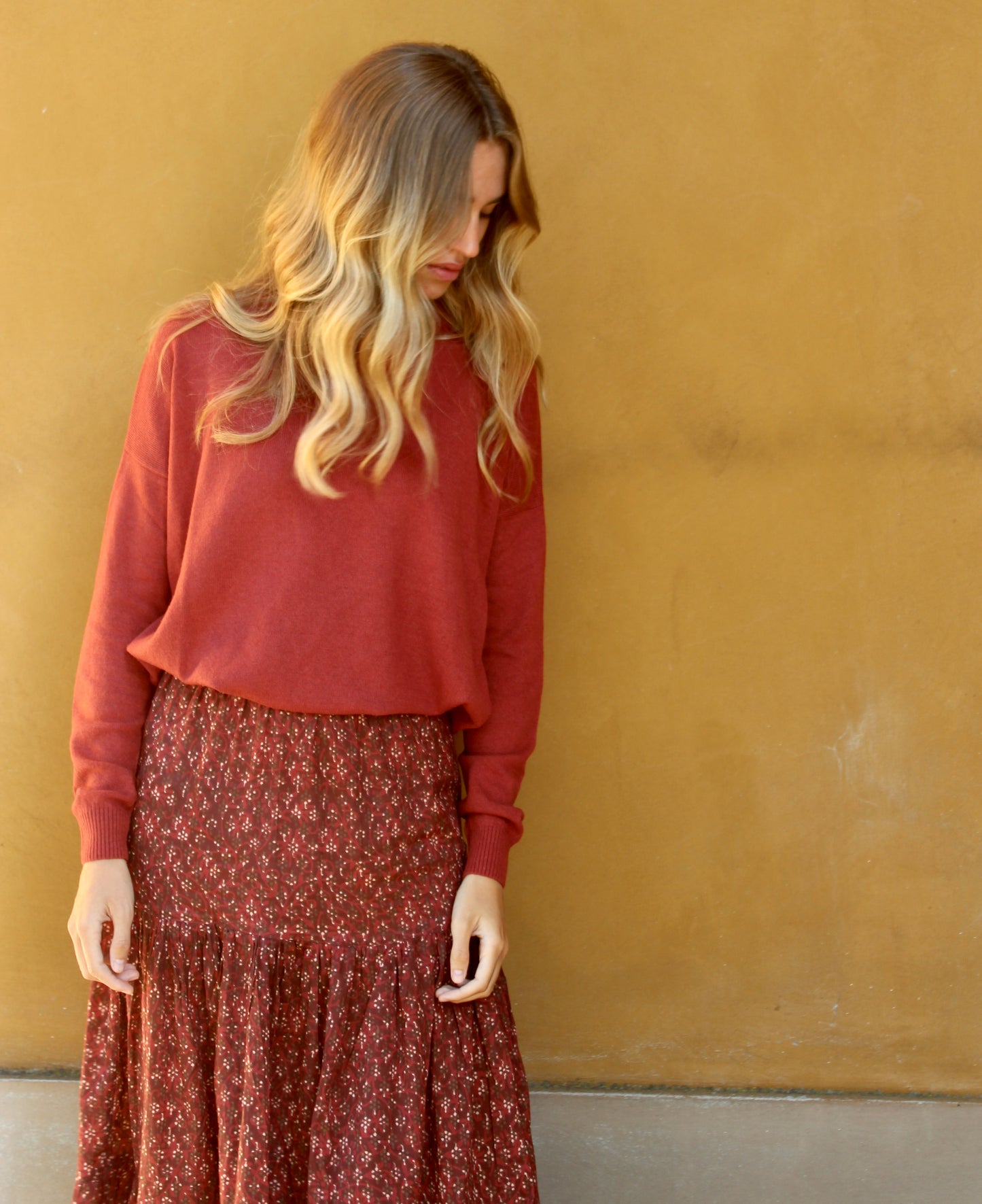 MAGLIONE ROSSO MATTONE