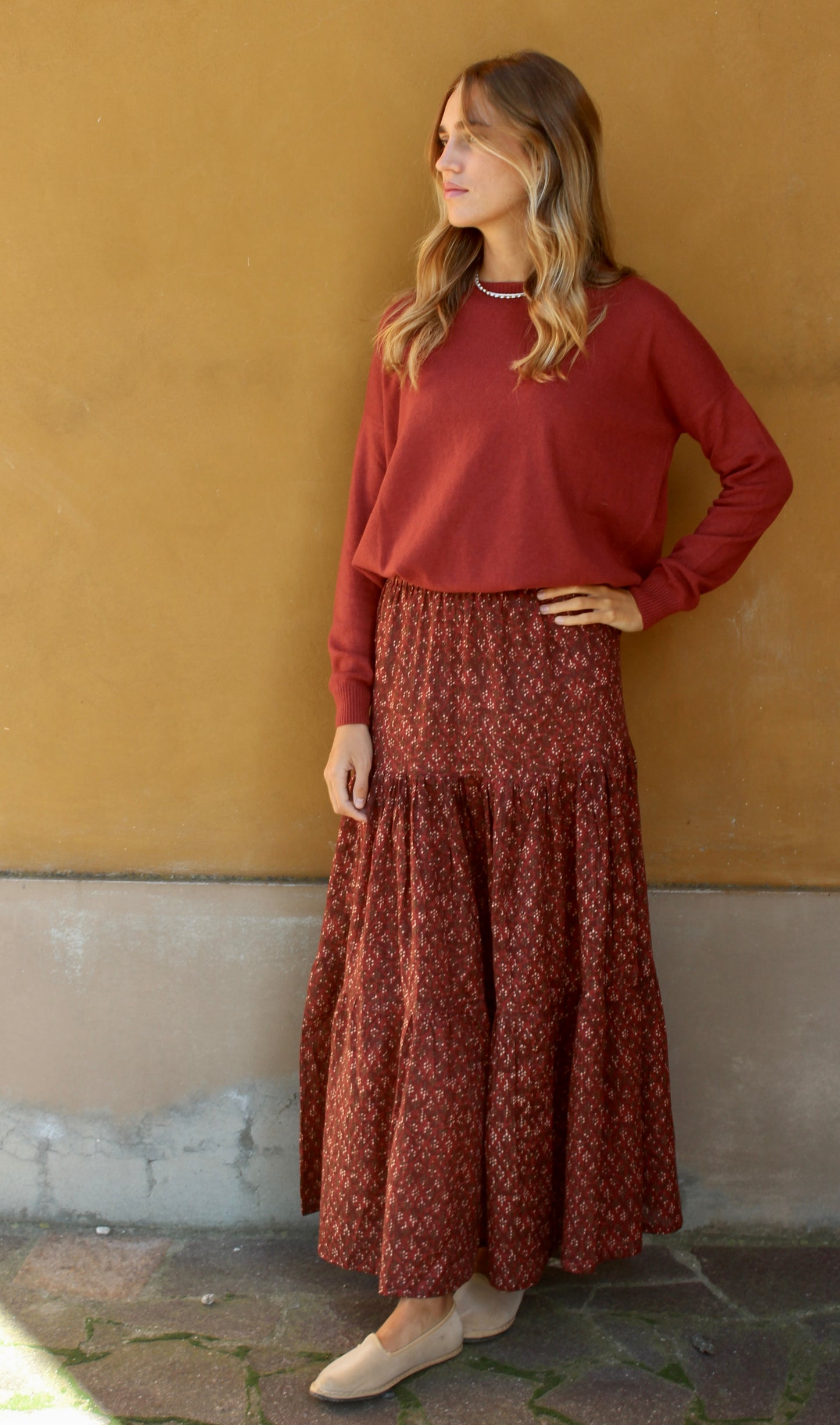 MAGLIONE ROSSO MATTONE