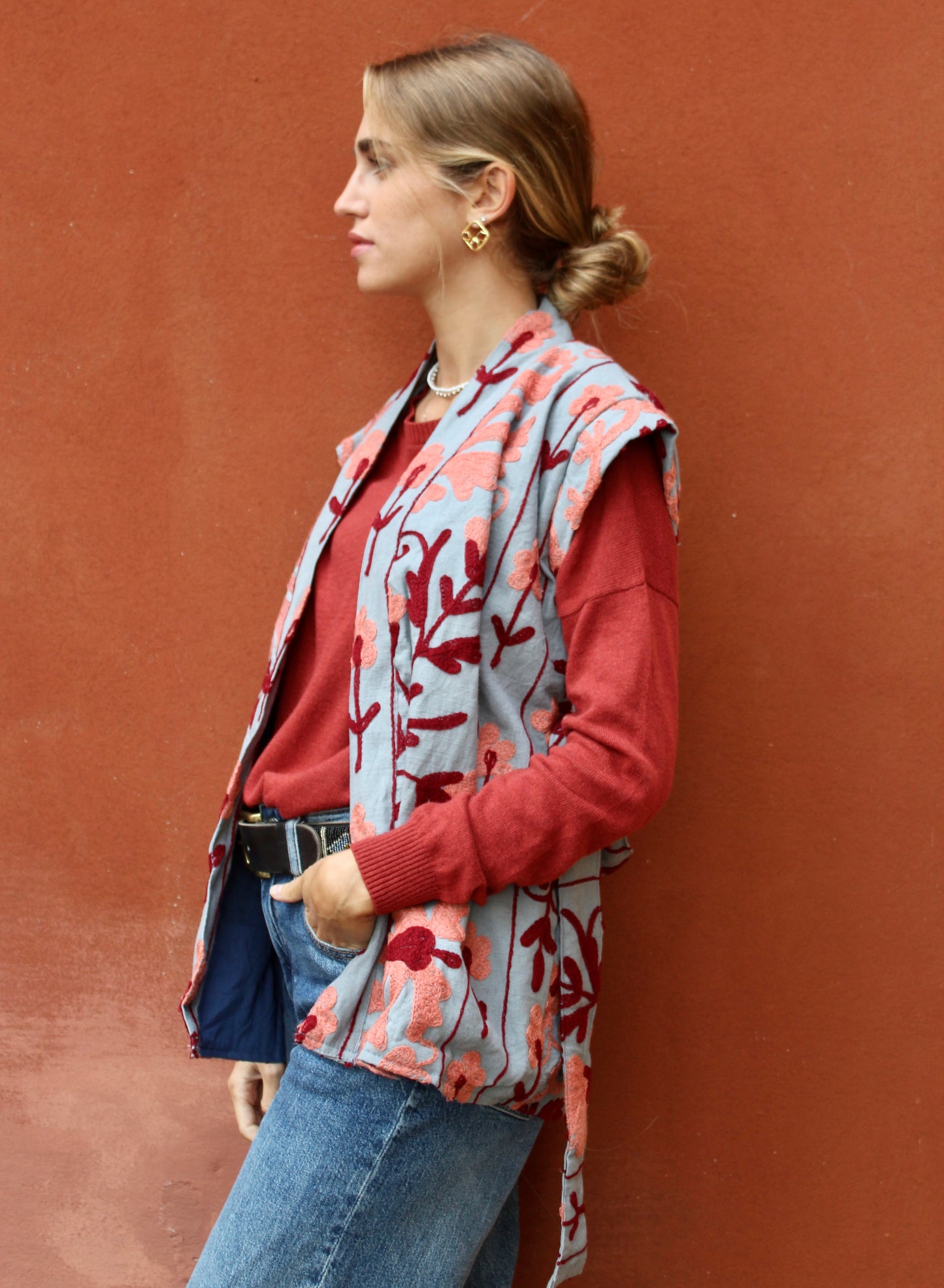 MAGLIONE ROSSO MATTONE