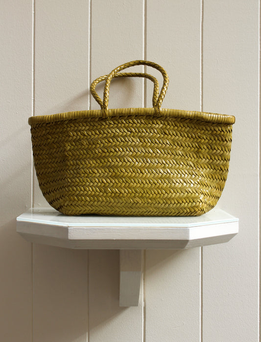 BORSA IN PELLE INTRECCIATA PISTACCHIO