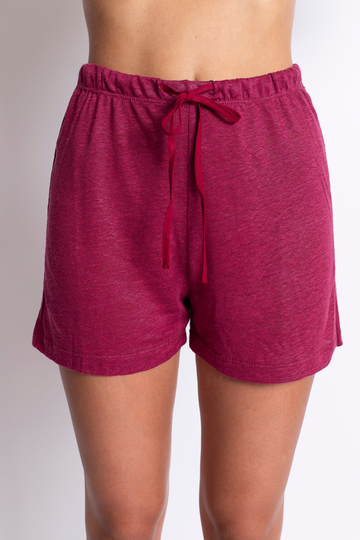 PANTALONE CORTO IN LINO MAGENTA