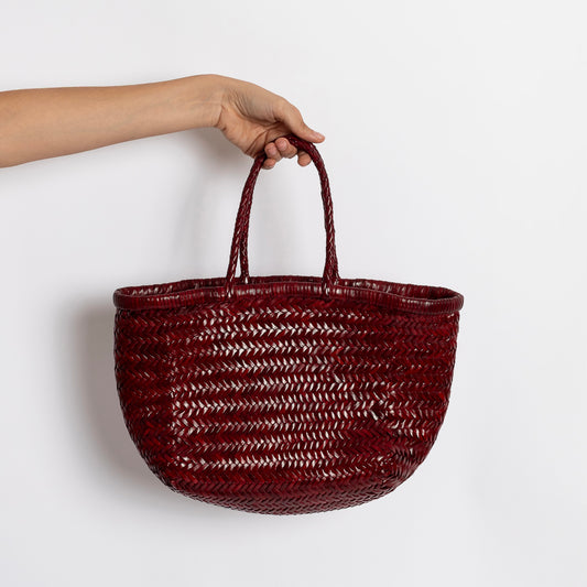 BORSA IN PELLE INTRECCIATA BORDEAUX