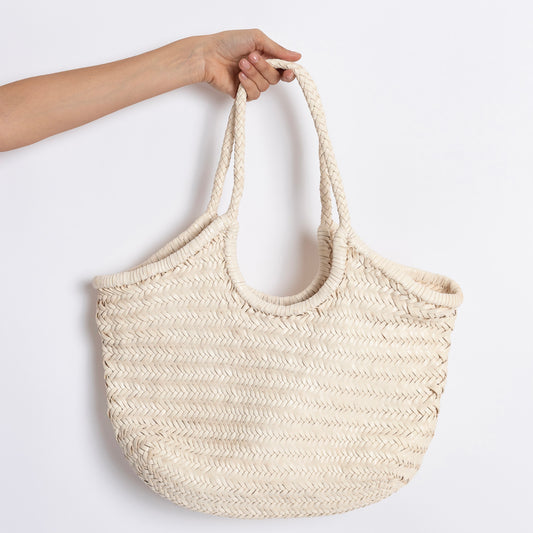 BORSA IN PELLE INTRECCIATA BIANCA
