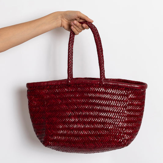 BORSA IN PELLE INTRECCIATA BORDEAUX