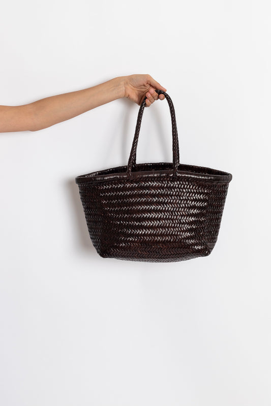 BORSA IN PELLE INTRECCIATA TESTA DI MORO